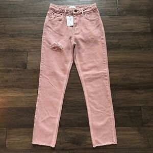 SANDRO Cool Girl Dusty Pink Straight Slim Jeans Sz 36/2 NWT $250!!